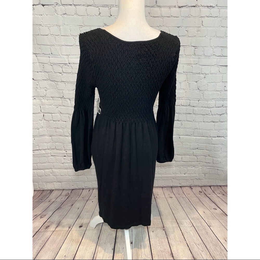 ANGIE Black Long Sleeve Sweater Dress-Medium - Picture 3 of 4